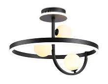Светильник потолочный LED с пультом FL66263 Ambrella light чёрный 1 лампа, основание чёрное в стиле хай-тек модерн кольца