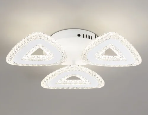 Люстра потолочная LED с пультом FA4018 Ambrella light белая на 1 лампа, основание белое в стиле современный хай-тек с пультом фото 5