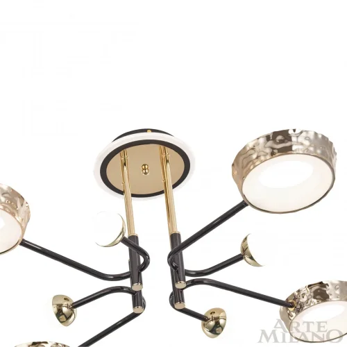 Люстра потолочная LED Ferrara-73210 273210/8 BK/GD Arte Milano белая на 1 лампу, основание золотое в стиле современный хай-тек фото 4