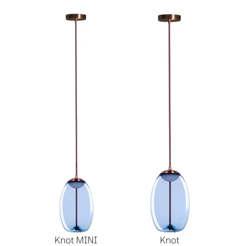 Светильник подвесной LED Knot 8133-A mini LOFT IT голубой 1 лампа, основание медь в стиле модерн  фото 6