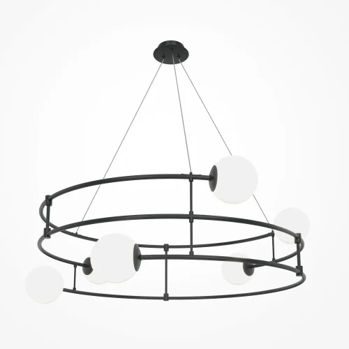 Светильник подвесной Balance MOD317PL-06B Maytoni белый 6 ламп, основание чёрное в стиле современный шар фото 3
