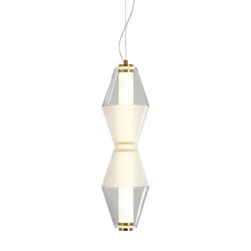 Светильник подвесной LED Plum FR6137PL-L6BT1 Freya белый прозрачный на 1 лампу, основание латунь в стиле современный арт-деко фото 2