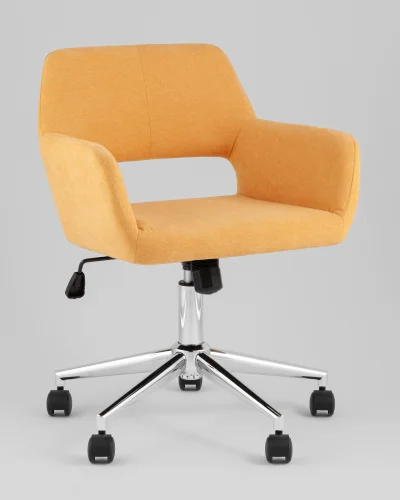 Стул офисный ROSS, рогожка, желтый УТ000039437 Stool Group, жёлтый/рогожка, ножки/металл/хром, размеры - *840****