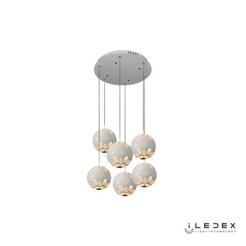 Светильник подвесной LED Mob P1009-6 WH iLedex белый 1 лампа, основание белое в стиле современный хай-тек шар фото 2