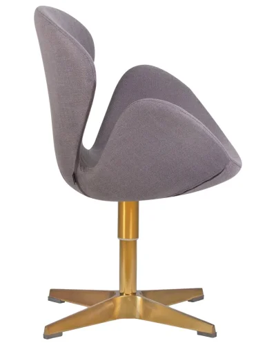 Кресло дизайнерское  69A-LMO SWAN, цвет сиденья серый (IF11), цвет основания золото Dobrin, серый/ткань, ножки/металл/золотой, размеры - ****710*600 фото 2
