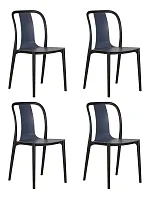 Стул обеденный набор 4 шт. SET-4 669PP-LMZL ADAM, цвет сиденья серо-голубой, цвет основания черный Dobrin, /полимер, ножки/пластик/чёрный, размеры - *875***440*535