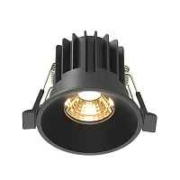 Светильник точечный LED Round DL058-7W2.7K-B Maytoni чёрный на 1 лампу, основание чёрное в стиле современный хай-тек круглый