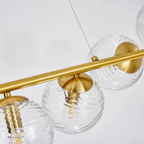 Светильник подвесной Elica 4056-8P Favourite прозрачный 8 ламп, основание латунь в стиле современный  фото 5