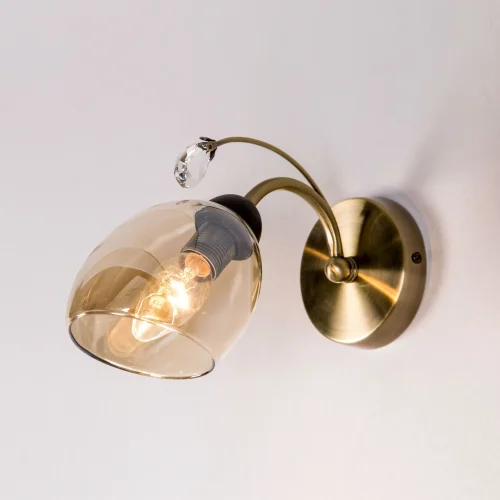Бра Комета CL108315 Citilux прозрачный янтарный на 1 лампа, основание бронзовое в стиле современный  фото 6