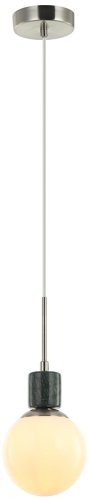 Светильник подвесной Sharo 2150/11/01P Stilfort белый 1 лампа, основание никель в стиле модерн шар
