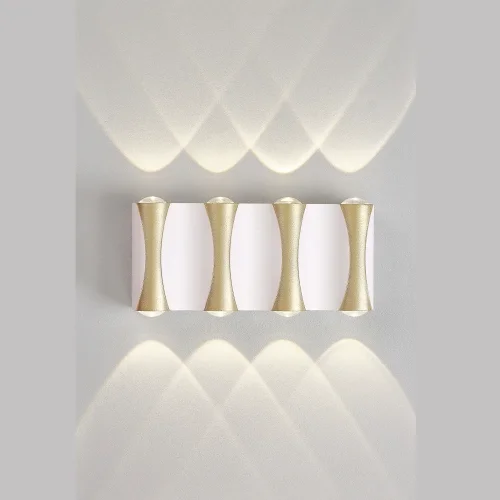 Бра LED CLT 022W4 WH-GO 4000K Crystal Lux золотой белый на 1 лампу, основание золотое белое в стиле современный фото 3