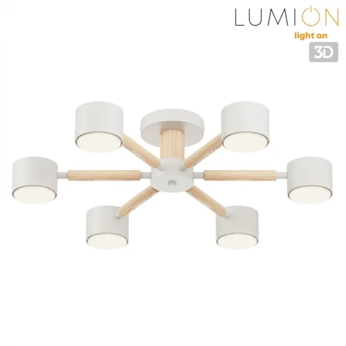 Люстра потолочная Vudi 8306/6C Lumion белая на 6 ламп, основание белое бежевое в стиле скандинавский фото 3