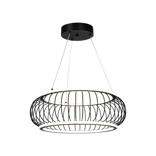 Люстра подвесная LED Korg 4435-2P F-promo чёрная на 1 лампу, основание чёрное в стиле лофт 