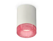 Светильник накладной Techno spot XS7423003 Ambrella light розовый серый 1 лампа, основание серое в стиле модерн хай-тек круглый