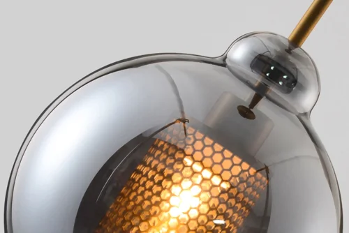 Светильник подвесной CATCH SMOKY D15 214046-23 ImperiumLoft серый 1 лампа, основание бронзовое в стиле современный минимализм  фото 4