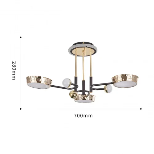 Люстра потолочная LED Ferrara-73210 273210/6 BK/GD Arte Milano белая на 1 лампу, основание золотое в стиле современный хай-тек фото 11