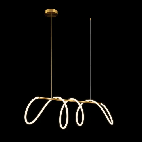 Светильник подвесной LED Thread 10388P/A Brass LOFT IT белый на 1 лампу, основание бронзовое в стиле хай-тек современный минимализм линейный гибкий неон фото 5