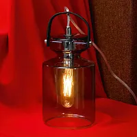 Настольная лампа Brighton LSP-9639T Lussole синяя 1 лампа, основание хром металл в стиле лофт 