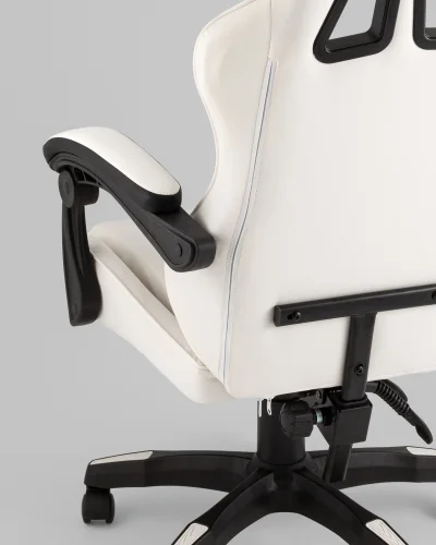 Кресло спортивное TopChairs Phantom, бело-черный УТ000039470 Stool Group, белый/экокожа, ножки/пластик/чёрный, размеры - *1270**** фото 7