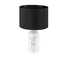 Настольная лампа Vinoza 43824 Eglo чёрная 1 лампа, основание белое керамика в стиле современный 