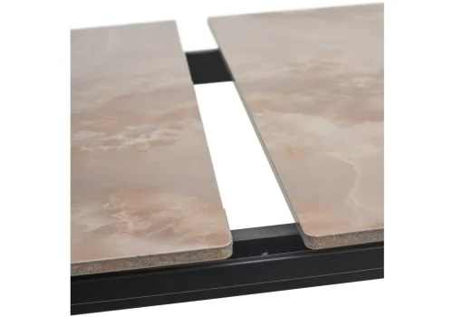 Керамический стол Corner 120 gloss amber jade solid ceramic / black 593875 Woodville столешница бежевая из керамика фото 8