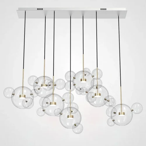 Светильник потолочный BUBBLE B34 177866-26 ImperiumLoft прозрачный на 7 ламп, основание бронзовое в стиле современный Светильник потолочный BUBBLE B34 177866-26 ImperiumLoft прозрачный на 7 ламп, основание бронзовое в стиле современный