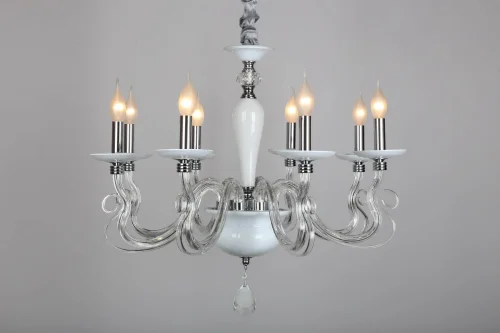 Люстра подвесная Alvara OML-79303-08 Omnilux без плафона на 8 ламп, основание белое в стиле классический  фото 5