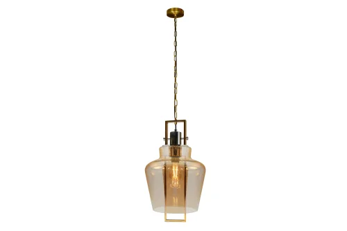 Светильник подвесной Dama A1500/A3 GD iLamp золотой янтарный 1 лампа, основание золотое в стиле современный лофт выдувное