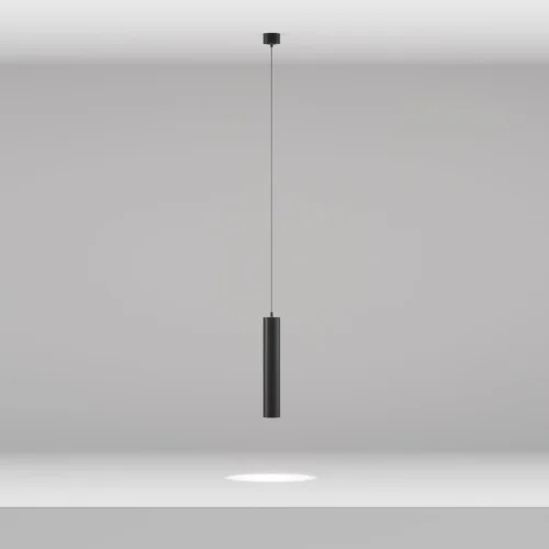 Светильник подвесной Focus LED P072PL-L12B4K-1 Maytoni чёрный на 1 лампу, основание чёрное в стиле современный хай-тек фото 4