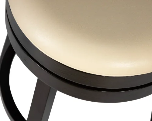 Вращающийся полубарный стул 4090-LMU JOHN COUNTER, цвет сиденья кремовый, цвет дерева капучино Dobrin, кремовый/экокожа, ножки/дерево/капучино, размеры - ****430*495 фото 9