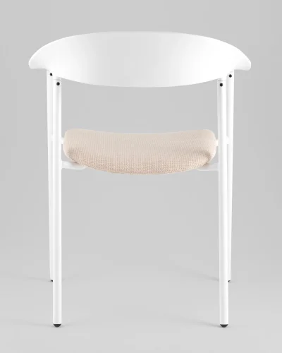Стул Eila, с подушкой, пластик белый УТ000039779 Stool Group, белый/рогожка, ножки/пластик/белый, размеры - *775***502*591 фото 4