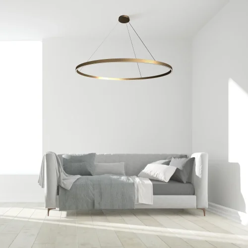 Светильник подвесной LED Rim MOD058PL-L65BS3K Maytoni латунь на 1 лампу, основание латунь в стиле современный хай-тек кольца фото 8
