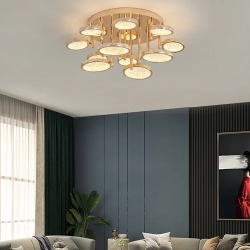 Люстра потолочная NAINA CH L60 207834-23 ImperiumLoft прозрачная на 7 ламп, основание золотое в стиле современный фото 11 Люстра потолочная NAINA CH L60 207834-23 ImperiumLoft прозрачная на 7 ламп, основание золотое в стиле современный фото 11