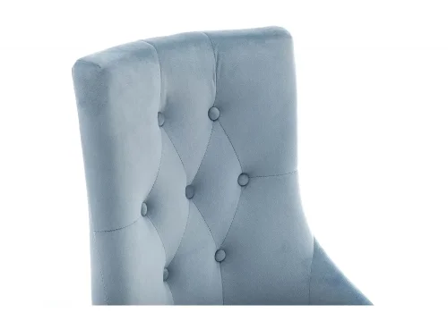 Деревянный стул Elegance white / blue 11586 Woodville, голубой/велюр, ножки/дерево/белый, размеры - ****520*580 фото 3