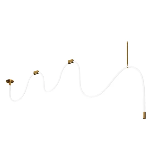 Светильник подвесной LED Thread 10388B Brass LOFT IT белый на 1 лампу, основание бронзовое в стиле хай-тек современный минимализм гибкий неон фото 4