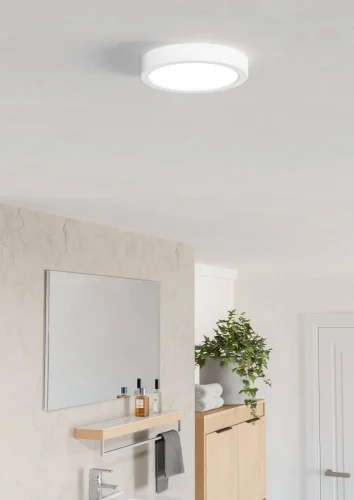 Светильник накладной LED Fueva 901332 Eglo белый на 1 лампу, основание белое в стиле современный круглый фото 2 Светильник накладной LED Fueva 901332 Eglo белый на 1 лампу, основание белое в стиле современный круглый фото 2