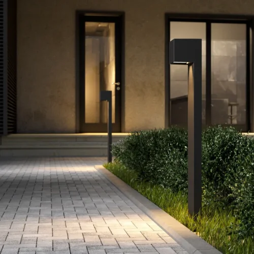 Парковый светильник LED Brik SL9513.405.01 ST-Luce уличный IP65 чёрный на 1 лампу, плафон чёрный в стиле хай-тек современный LED фото 2