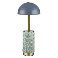 Настольная лампа LED Lulu 5452/5TLA Odeon Light синяя на 1 лампу, основание латунь синее керамика металл в стиле классический современный аккумулятор