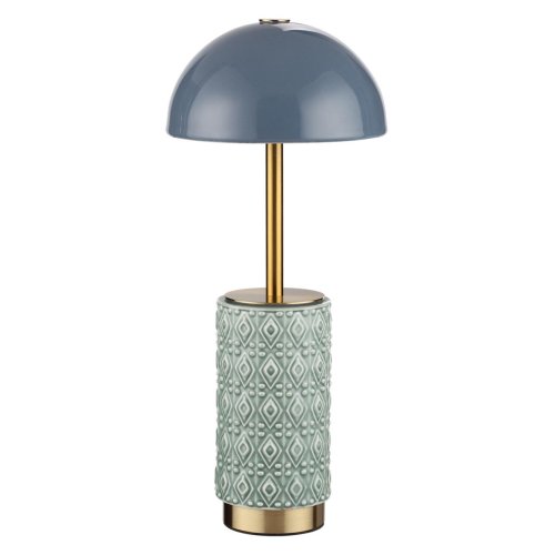 Настольная лампа LED Lulu 5452/5TLA Odeon Light синяя на 1 лампу, основание латунь синее керамика металл в стиле классический современный аккумулятор