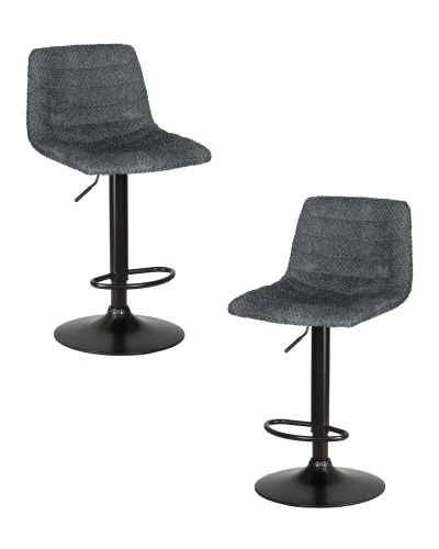 Стул барный набор 2 шт. SET-2 5037_BlackBase-LM TRAVIS, цвет сиденья серый (VIVALDI15), цвет основания черный Dobrin, /текстиль, ножки/металл/чёрный, размеры - 920*1130***470*490 Стул барный набор 2 шт. SET-2 5037_BlackBase-LM TRAVIS, цвет сиденья серый (VIVALDI15), цвет основания черный Dobrin, /текстиль, ножки/металл/чёрный, размеры - 920*1130***470*490