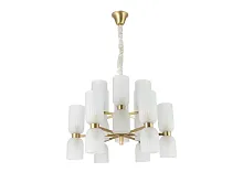 Люстра подвесная 3646+6/C brass Newport белая на 24 лампы, основание латунь в стиле современный 