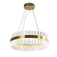 Люстра подвесная LED Placerat 4012-5P Favourite прозрачная на 1 лампа, основание золотое в стиле современный 