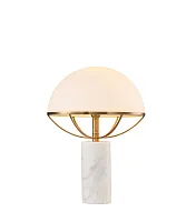 Настольная лампа TOUS T1693.1 Lucia Tucci белая 1 лампа, основание латунь белое мрамор металл в стиле арт-деко 
