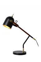Настольная лампа Waylon 05627/01/30 Lucide чёрная 1 лампа, основание чёрное металл в стиле винтаж 
