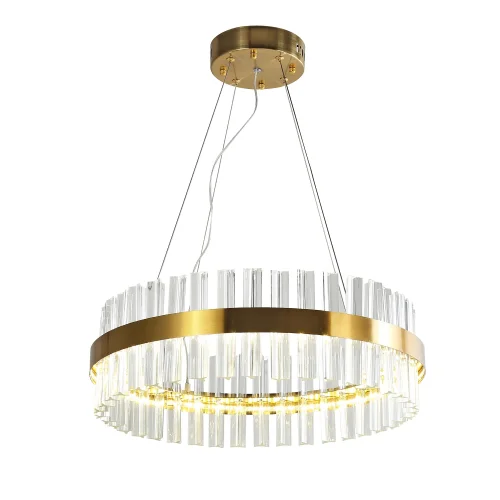 Люстра подвесная LED Placerat 4012-5P Favourite прозрачная на 1 лампа, основание золотое в стиле современный 