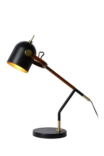 Настольная лампа Waylon 05627/01/30 Lucide чёрная 1 лампа, основание чёрное металл в стиле винтаж 