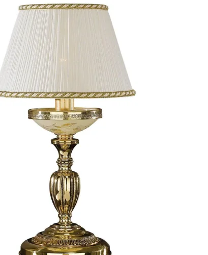 Настольная лампа P 6522 P Reccagni Angelo жёлтая белая 1 лампа, основание золотое латунь металл в стиле классический  фото 2