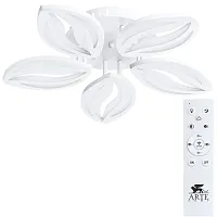 Люстра потолочная LED с пультом Daisy A1098PL-5WH Arte Lamp белая на 5 ламп, основание белое в стиле хай-тек с пультом