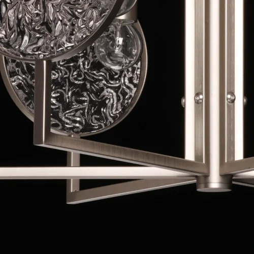 Люстра на штанге Илоника 451012906 MW-Light никель прозрачная на 6 ламп, основание никель в стиле современный арт-деко  фото 12