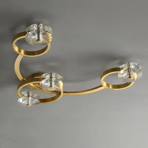 Светильник потолочный ADONICA ARCH L8 208108-23 ImperiumLoft прозрачный на 8 ламп, основание латунь в стиле современный фото 7